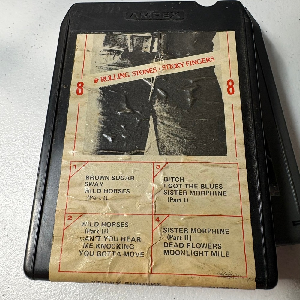 The Rolling Stones Sticky Fingers 8-Track Tape Ampex 1971 Classic Rock Album